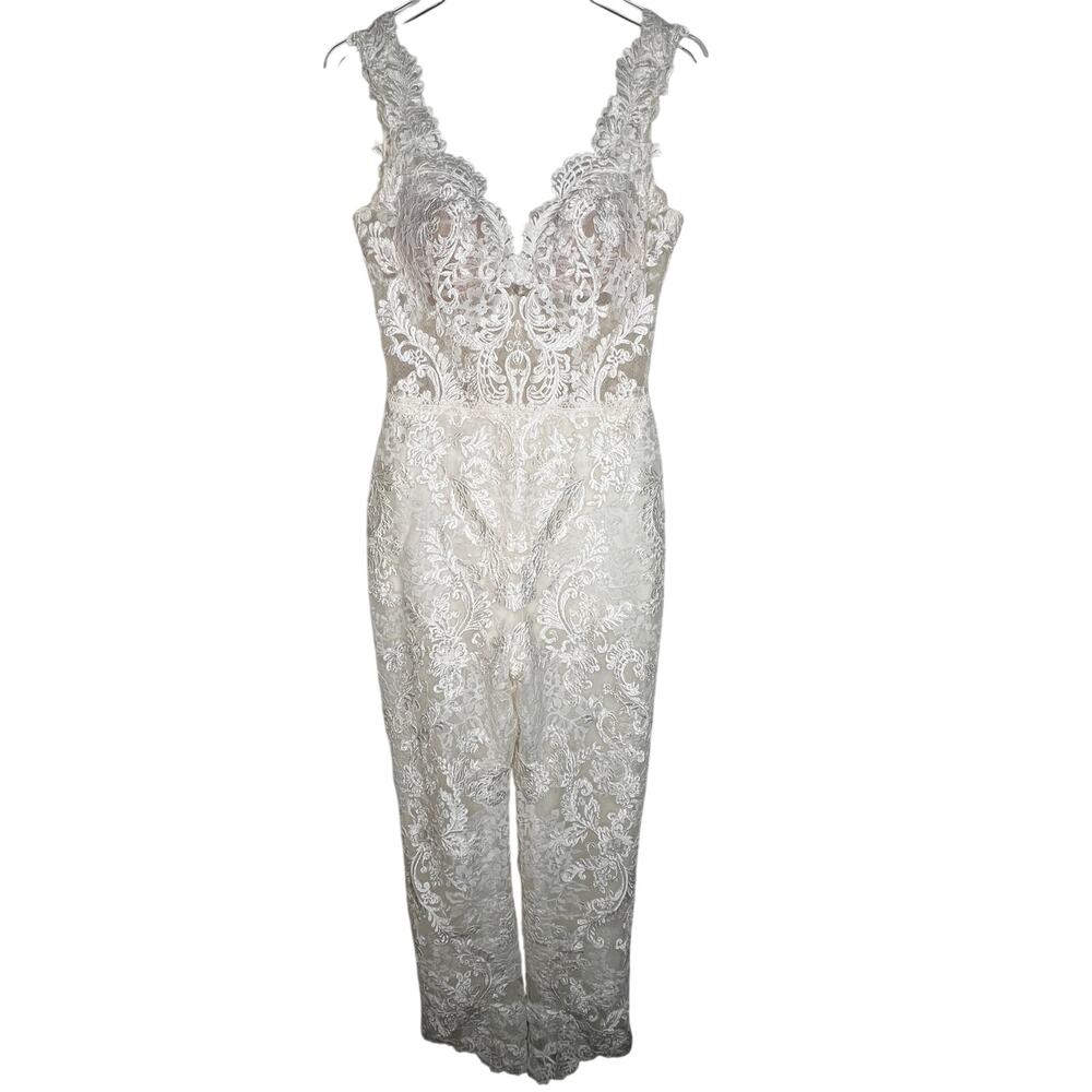 Maggie Sottero Milan Bridal Jumpsuit Size 12 - Picture 3 of 14